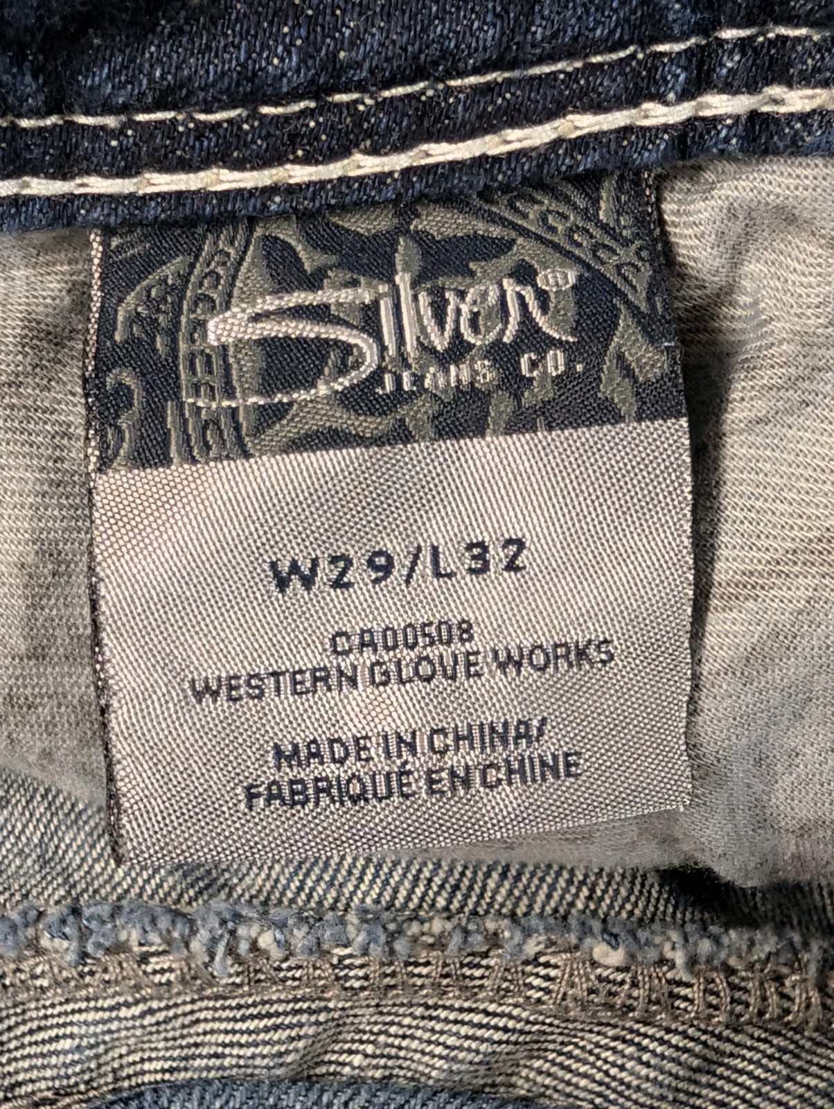 Silver Jeans Co Suki Womens 29×32 Dark Wash Stretch Bootcut Embroidered Pockets