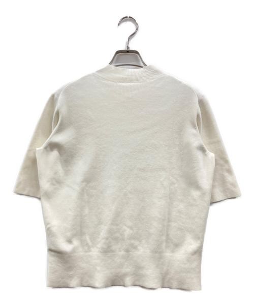 Demi-Luxe Beams Ivory Cotton Blend Mock Neck Knit Top, Ladies, S/M