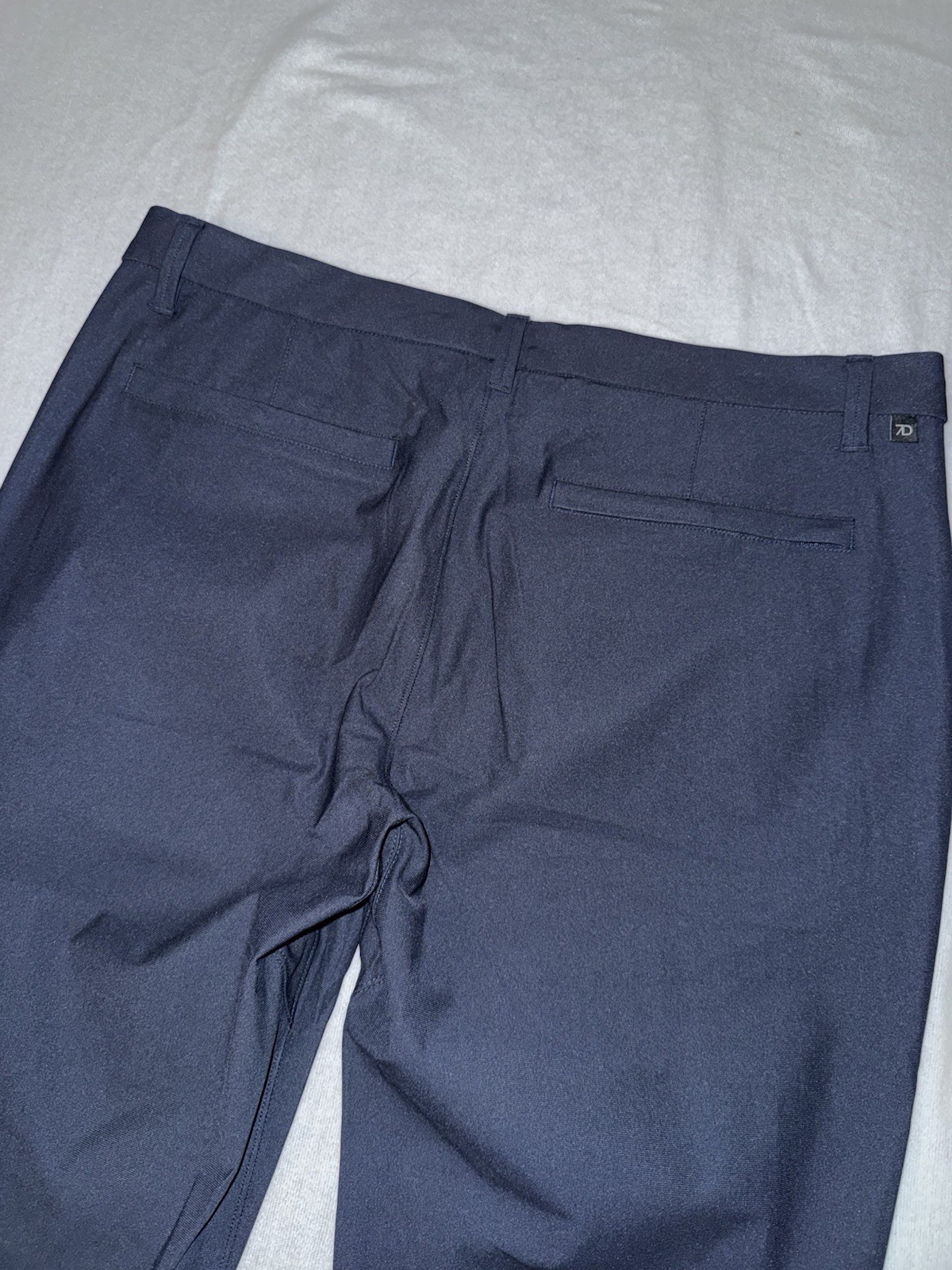 Men’s Navy Blue Infinity Polyester Woven Chino Pants 7 Diamonds, Size 36×30