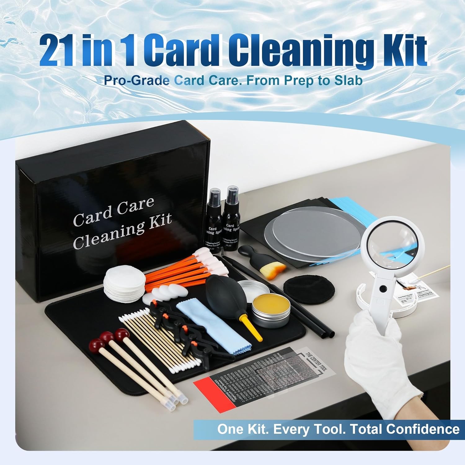 Upgraded Card Care Clean Kit, 21-In-1 Trading Card Cleaning and Polishing Restor