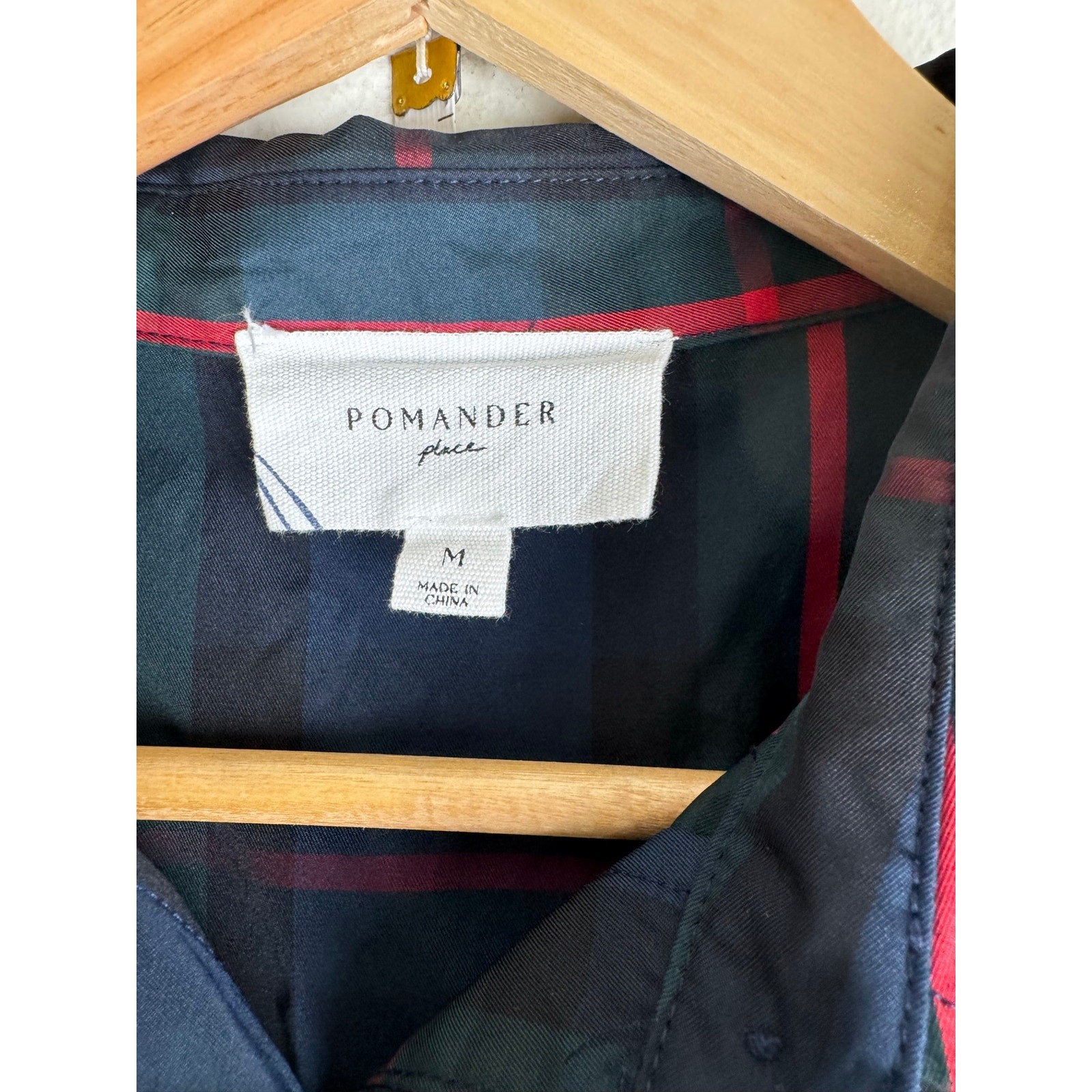 Tuckernuck Pomander Place Ashlen Fraser Plaid Button Blouse Medium Blue
