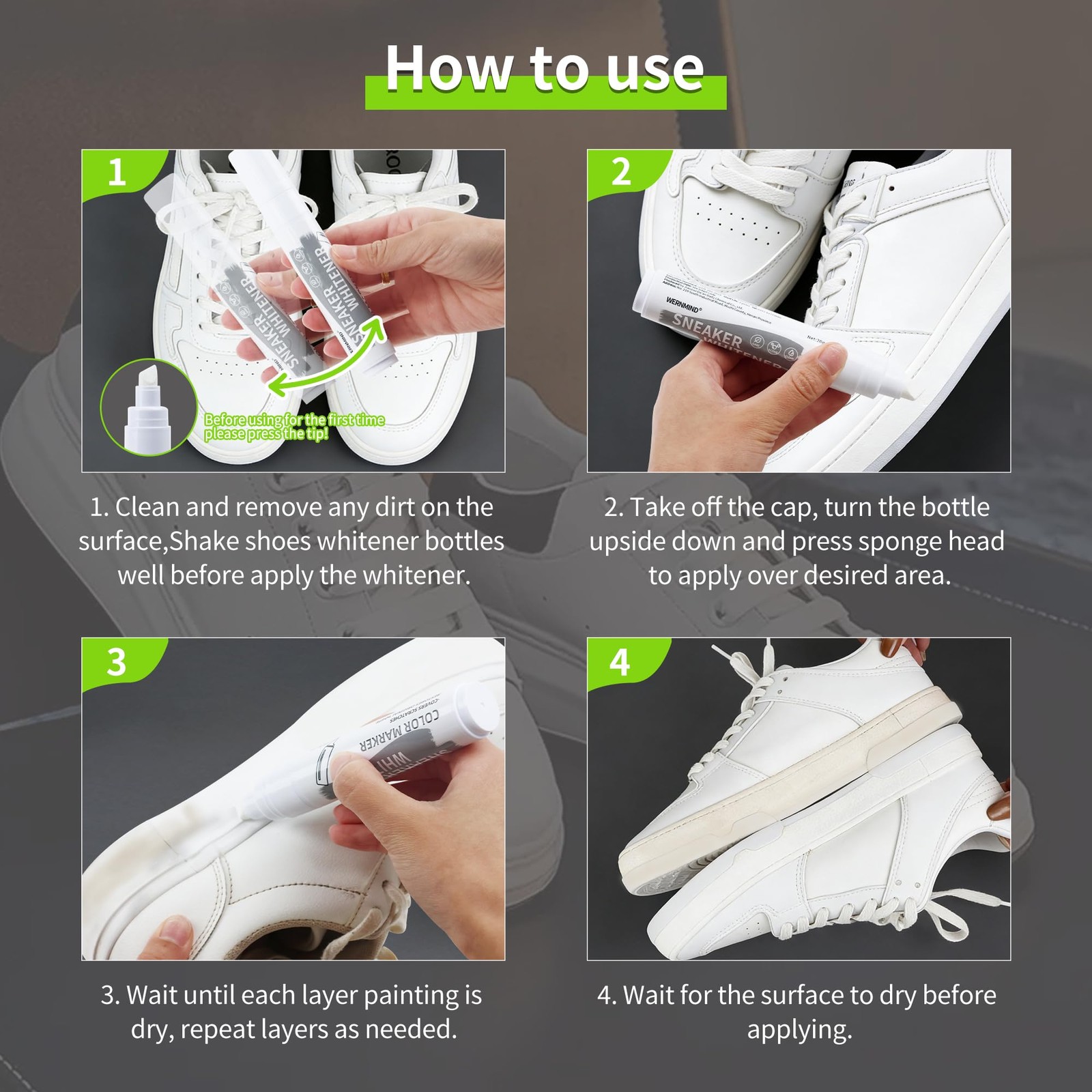 Sneaker Cleaner Kit Sole Bright Whitener Marker White Shoe Polish