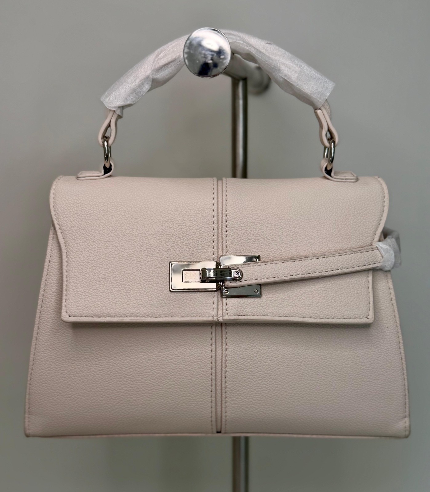 Structured Top Handle Bag, Women Elegant Satchel Purse, Mini Handbag with Strap