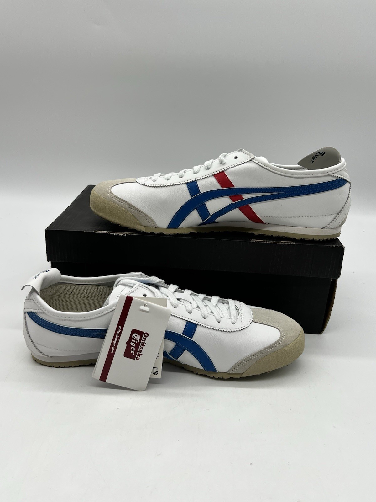 Onitsuka Tiger Mexico 66 DL408 Men Sz 11 White Red Blue Leather Fashion Sneakers