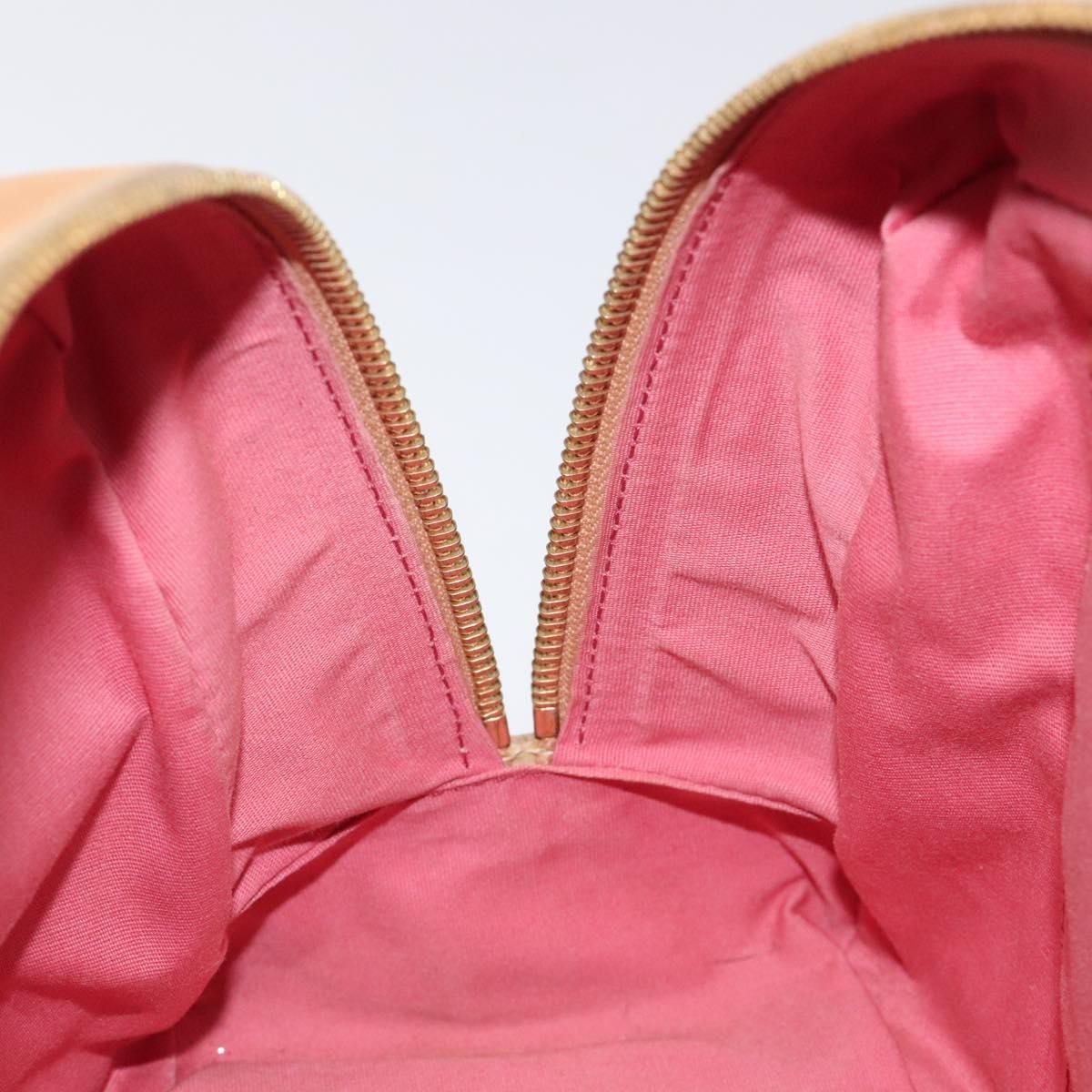 CELINE C Macadam Canvas Hand Bag Suede Pink Gold Auth BA1225