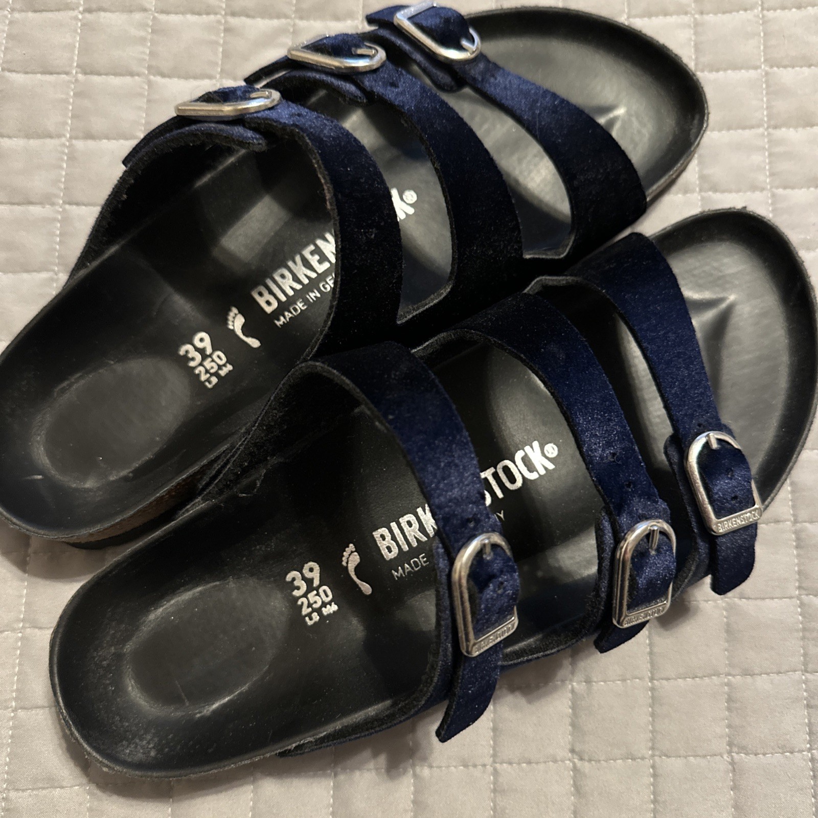 Birkenstock Florida Fresh Sandals in Velvet Navy Size 39, 8 Narrow – NEW