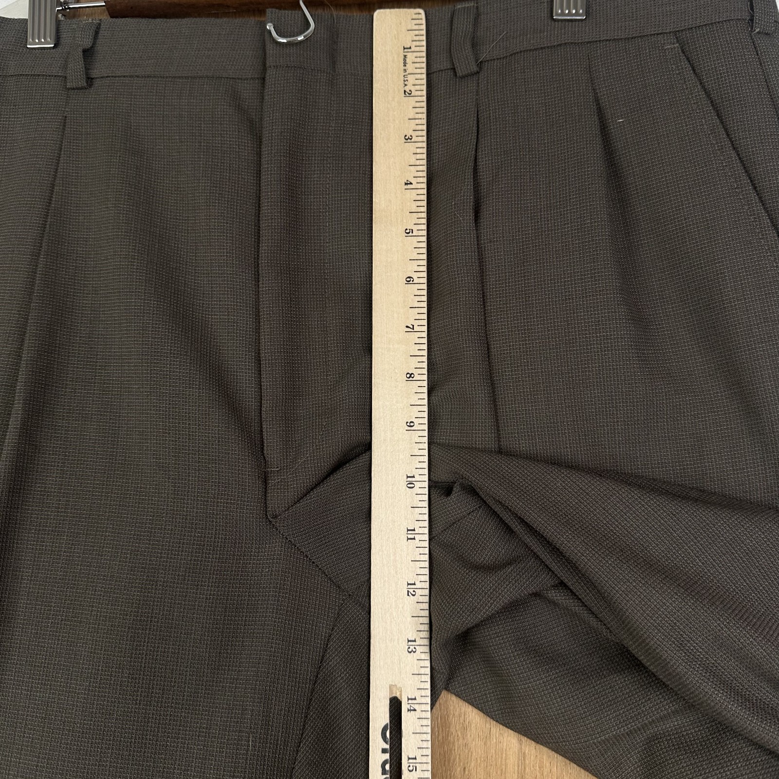 Towncraft Suit Mens 46L Brown 2 Button Polyester Wool Pants Mens 38×31 Canvased