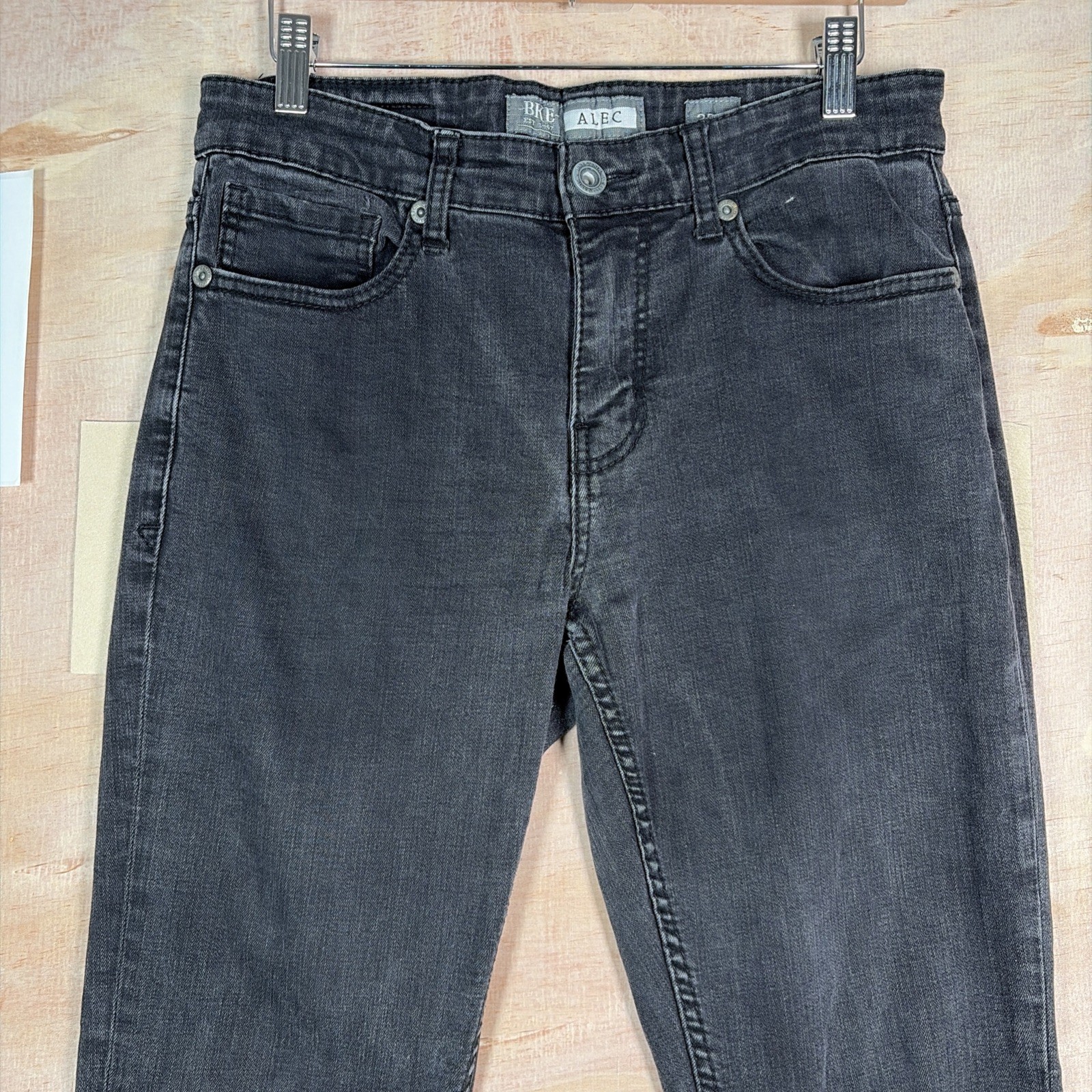 BKE Alec Mens Straight Leg Jeans Black Stretch Denim Size 32R 30×32
