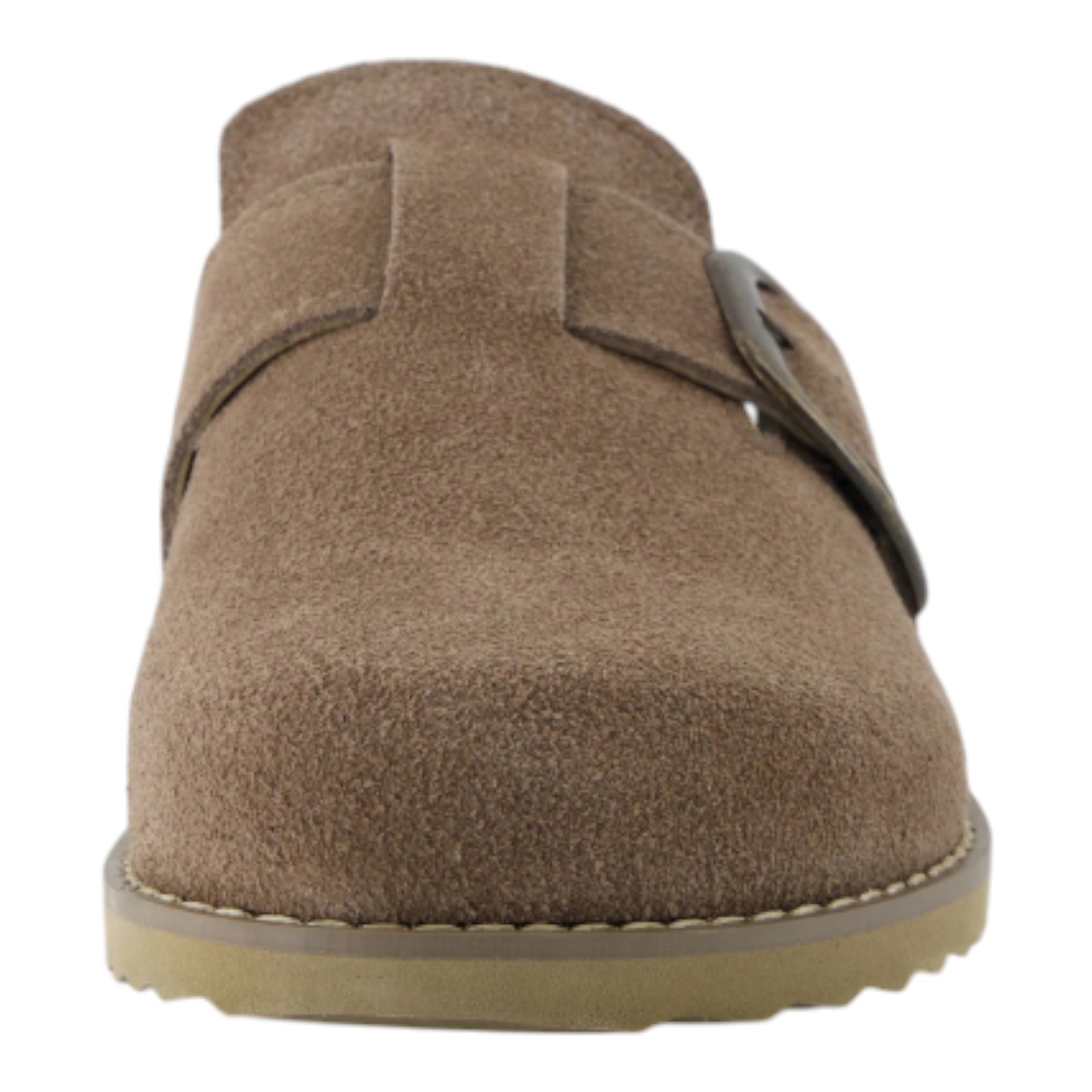 Women’s Suede Clogs Adjustable Buckle Slip on Footbed Home Clog Slippers