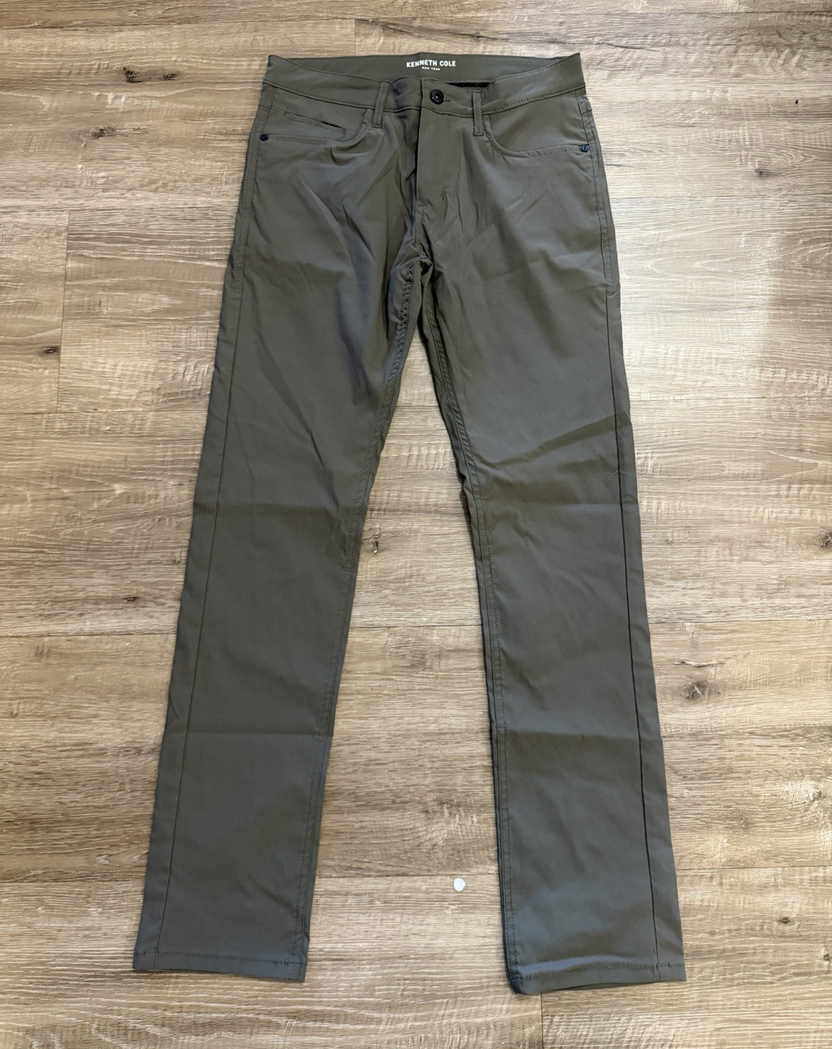 Kenneth Cole Techni-Cole Slim Fit Tech Pants 30W Green Stretch Water Repel