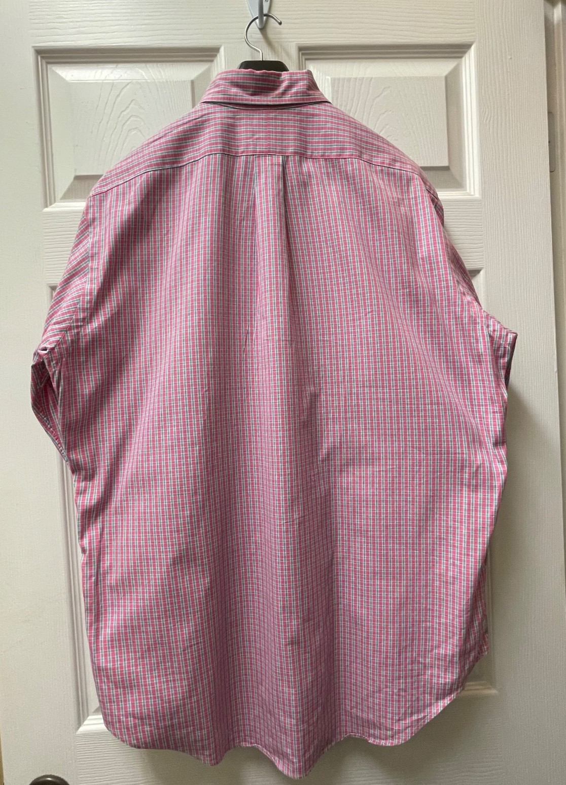 Polo Ralph Lauren Men’s 16.5 34/35 Pink Plaid L/S Oxford Classic Fit Pony