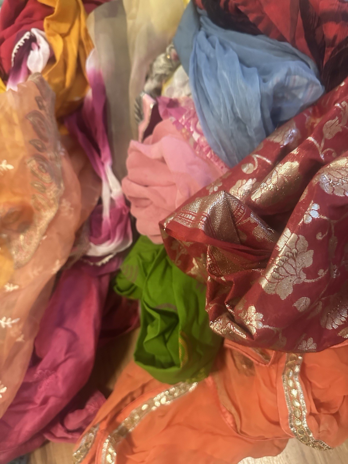 2 Huge Garbage Bags Full With Over 50 Pieces Of Women Indian-Style Clothing.