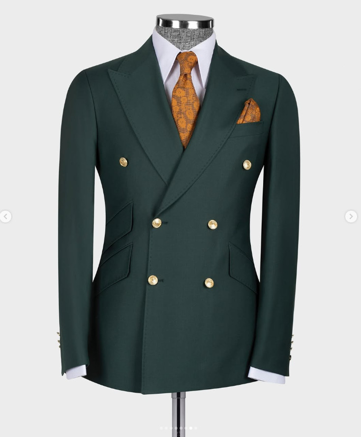Double Breasted Men’s Suit Formal Groom Business Jacket Tuxedo Party Prom Blazer
