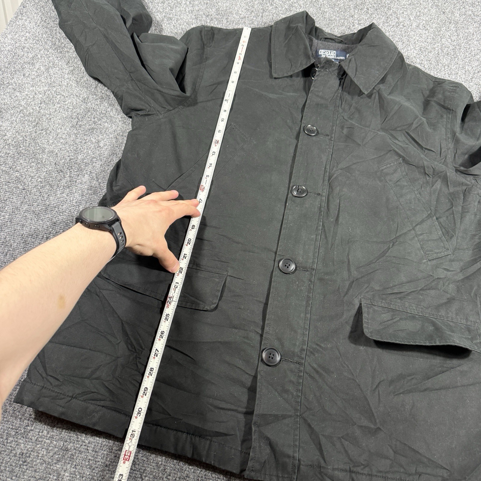 Vintage Polo Ralph Lauren Jacket Mens Size Large Barn Utility Chore Coat Black