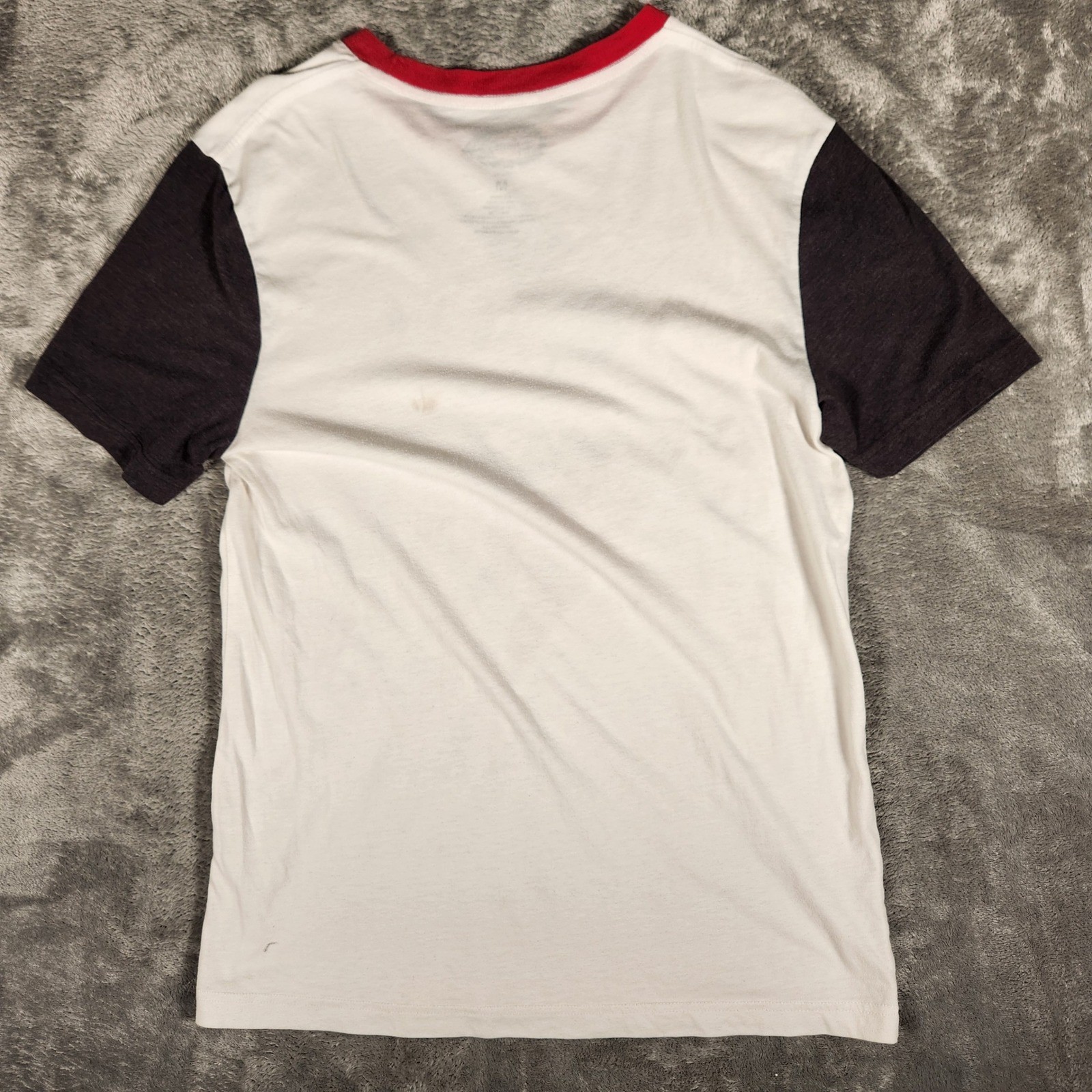 Disney Mickey Mouse Graphic T-Shirt Mens Size M White Excellent Ringer Tee