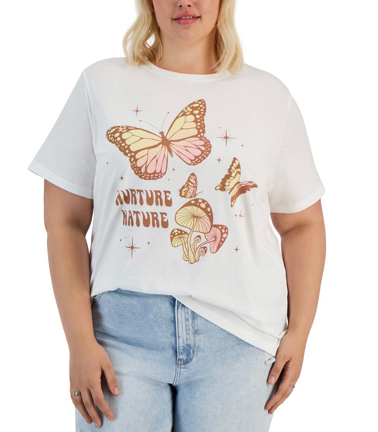 Grayson Threads Women’s Trendy Plus Size Cotton Graphic T-Shirt Coconut Milk 2X
