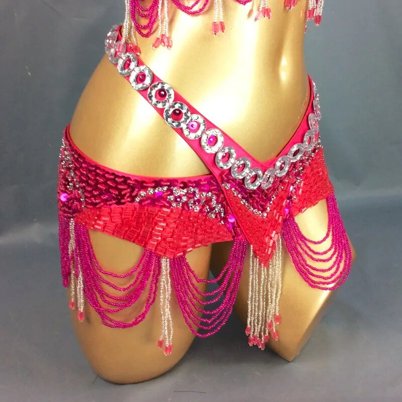 Beaded Samba Belly Dance Costume EDC Party Carnival Outfit (Bra Belt) 8 Colors