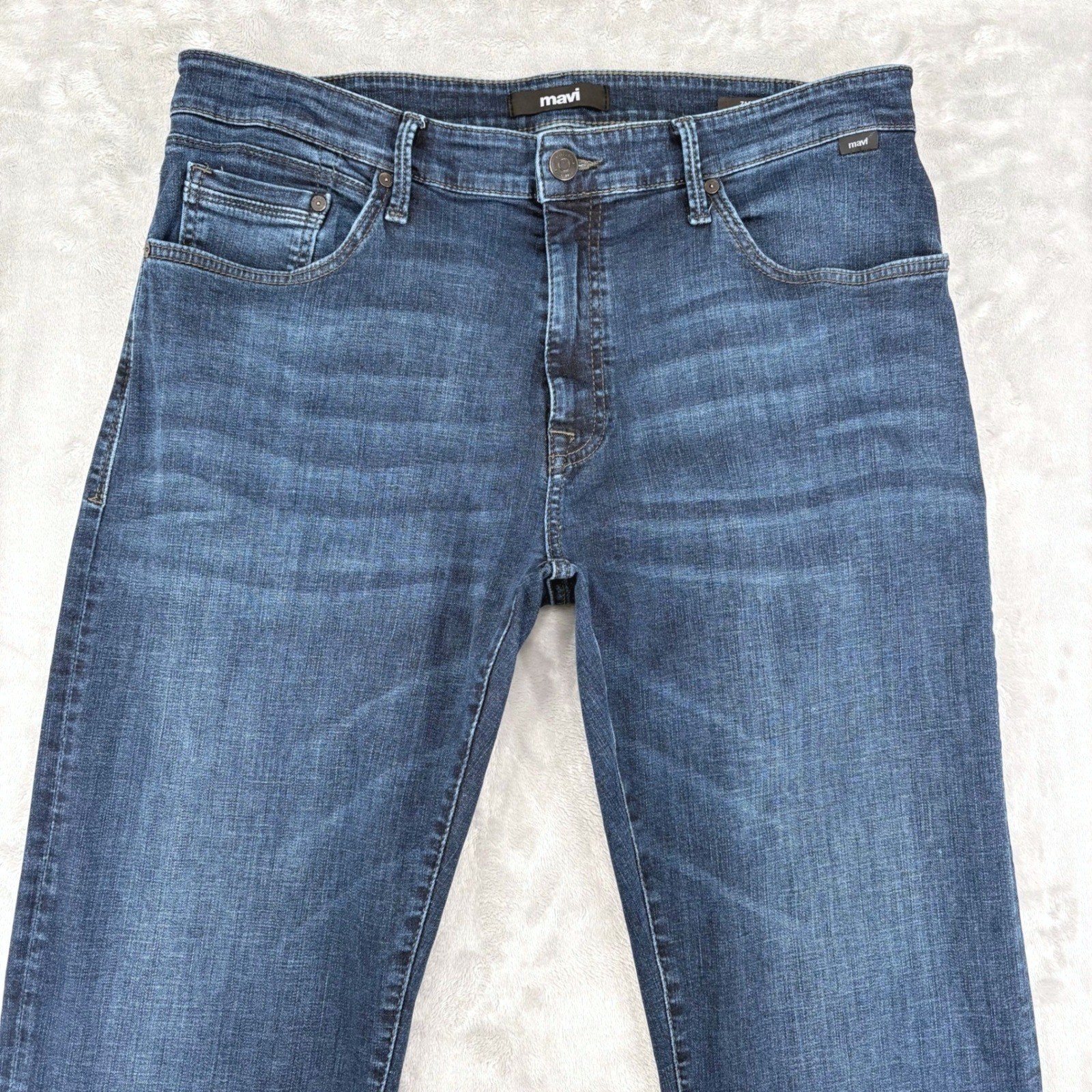 Mavi Jeans Mens 36×32 Fits 36×31 Blue Zach Straight Leg Organic Cotton Stretch