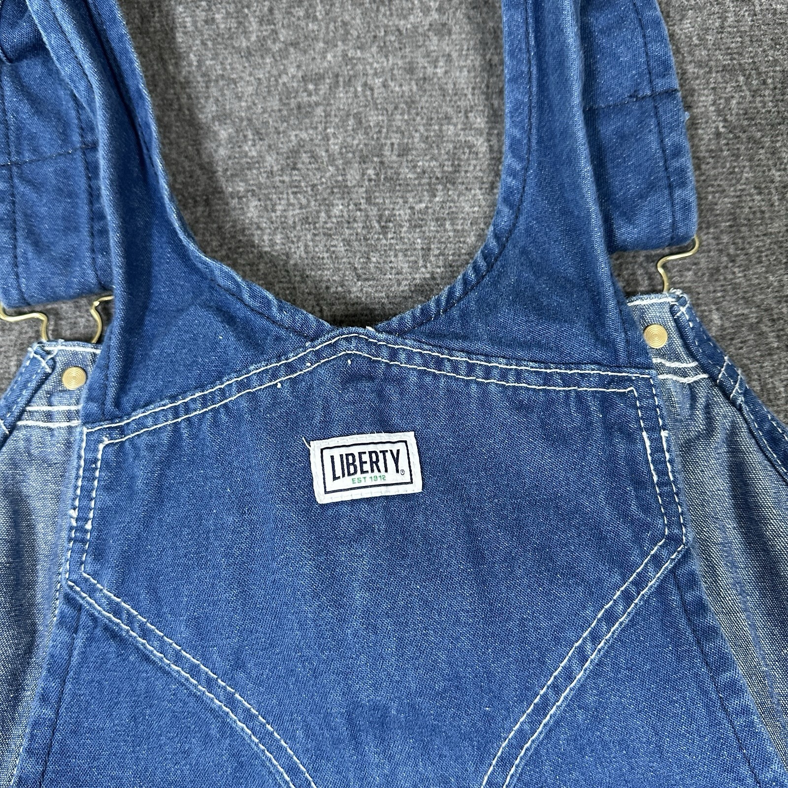 Liberty Overalls Mens 40×32 Hammer Loop Tool Pocket Carpenter Bib Green Trim Y2K