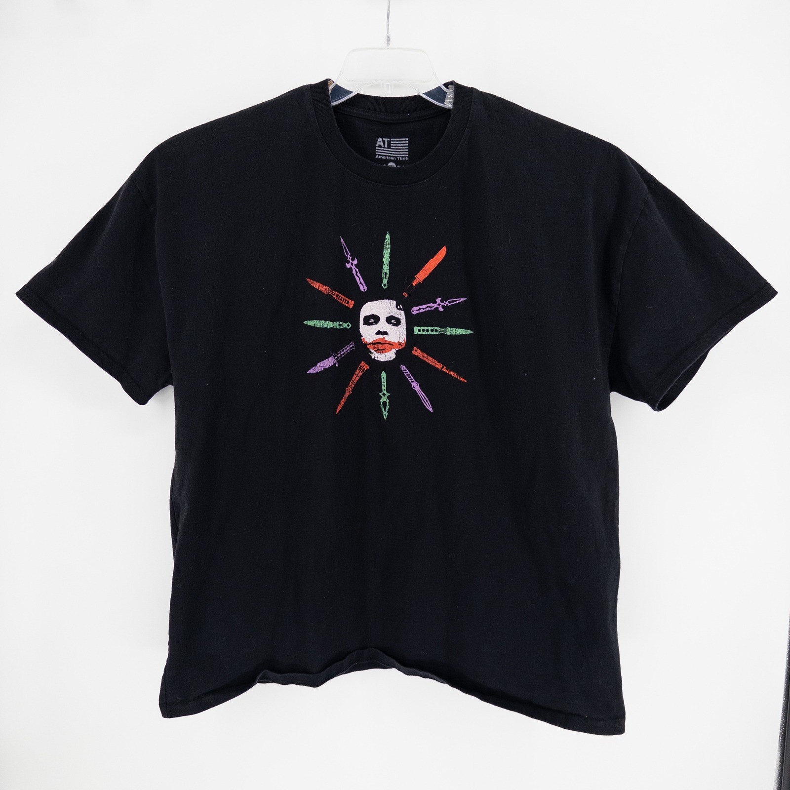 2008 Dark Knight x American Thrift Black Joker Knives Heath Ledger T Shirt 3XL