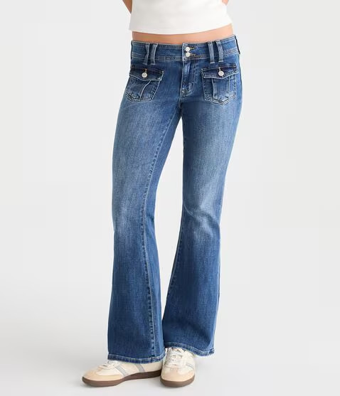 Aeropostale Low Rise Flare Jeans Short/Regular Size 000-20