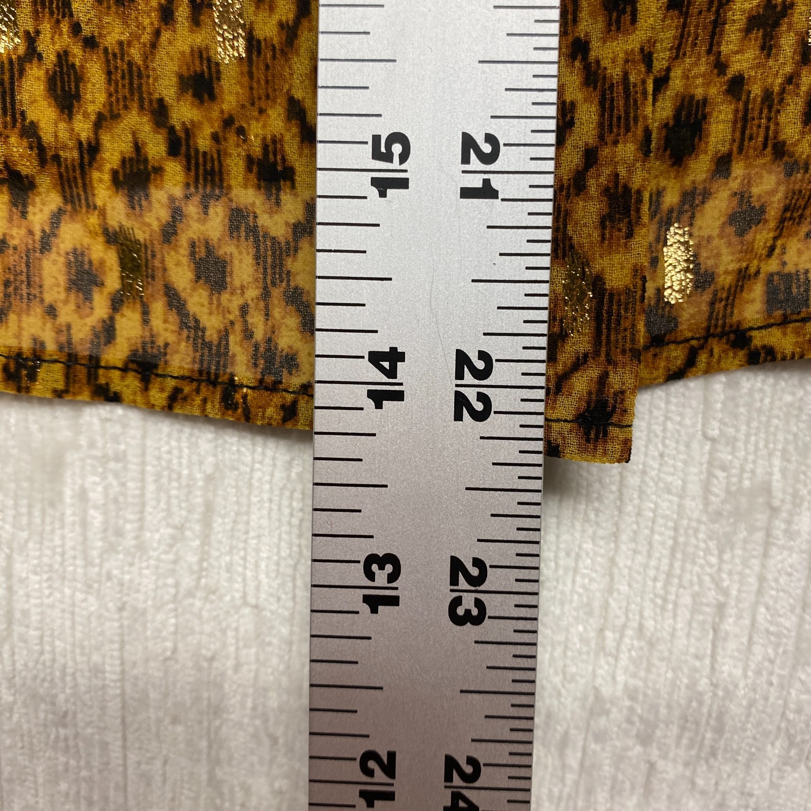Black Label Evan-Picone Tunic Blouse Womens XL Marigold Yellow Leopard Print