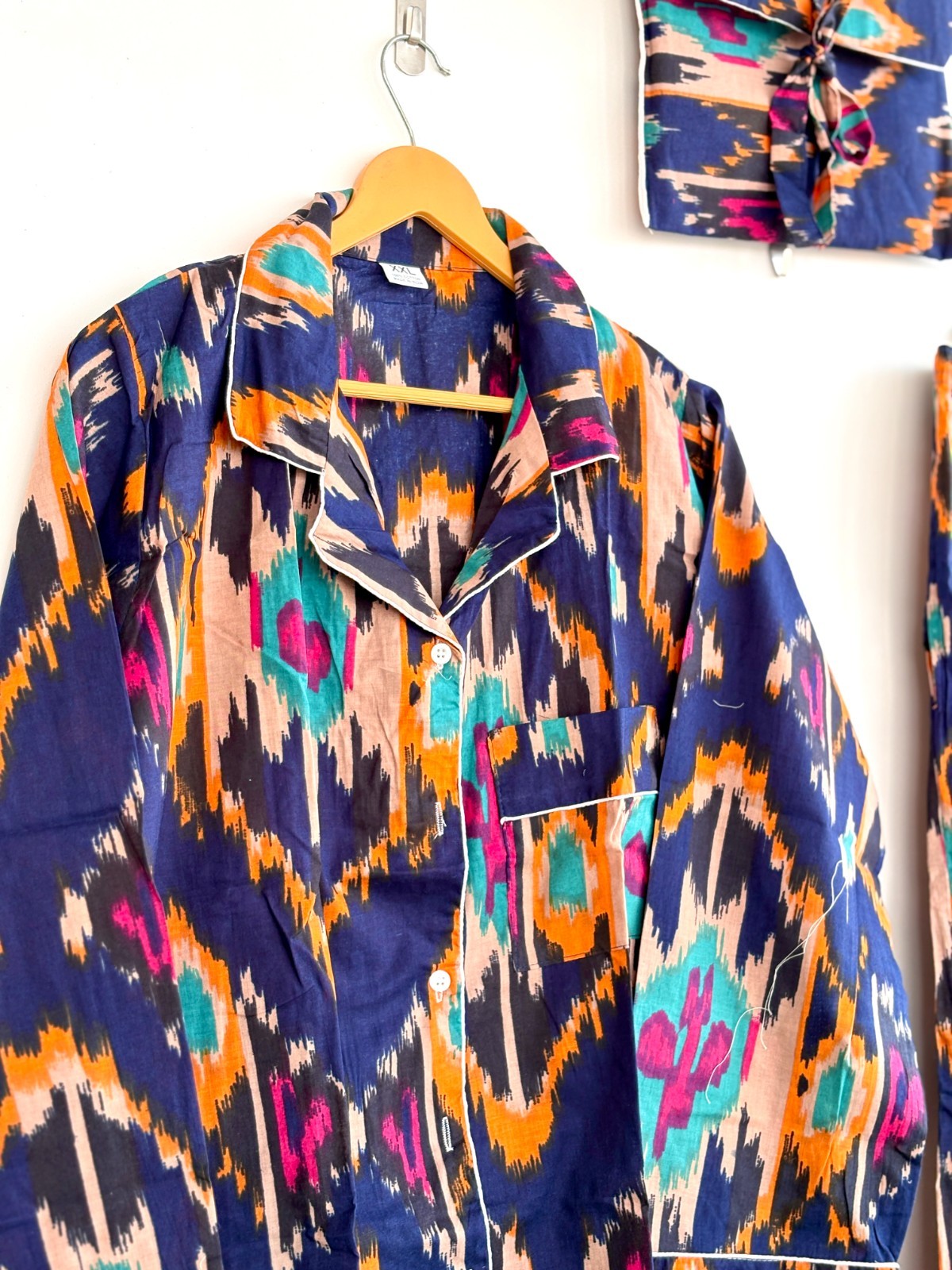 Hand Block Print Cotton Pajama Set: Indian Floral Nightwear