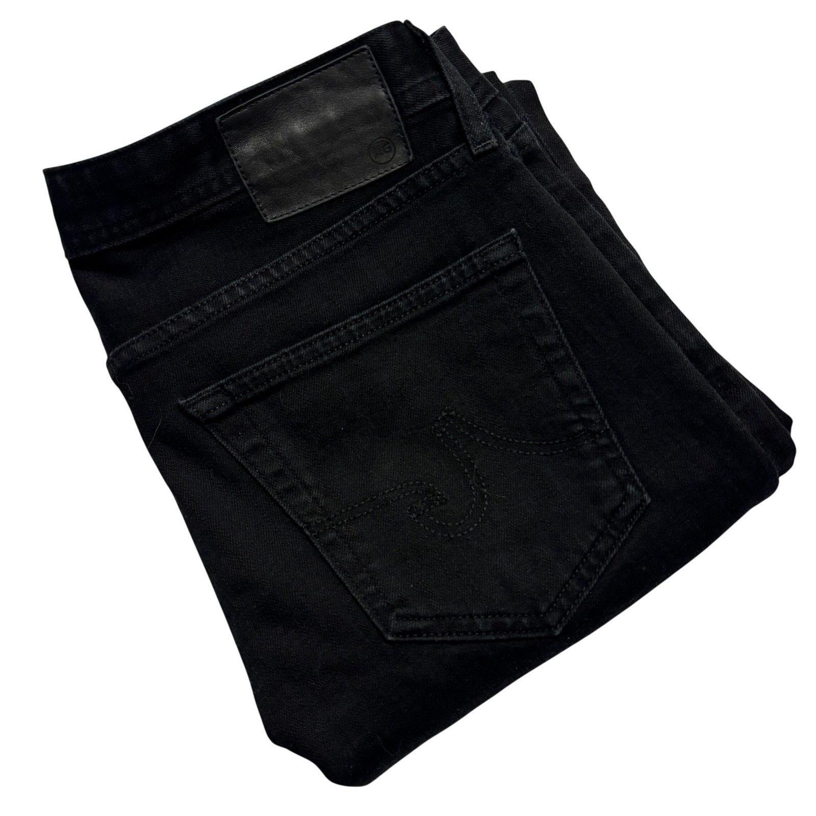 AG Adriano Goldschmied Matchbox Slim Straight Black Jeans Men 31×34 Actual 31×29