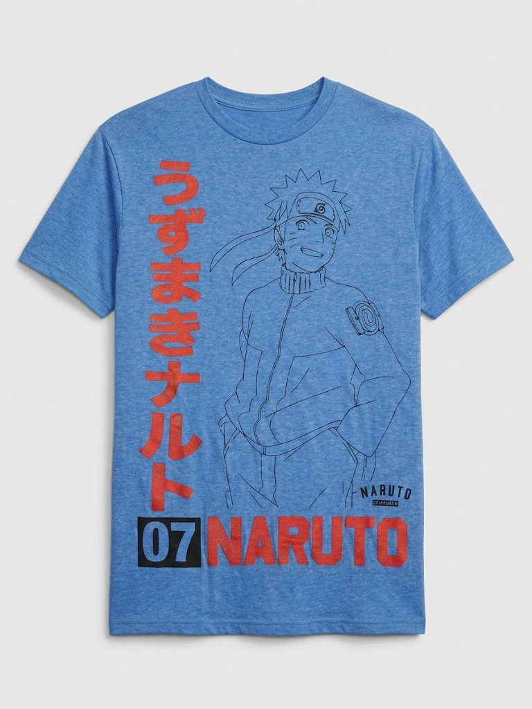 Brand New Naruto Kakashi Team 07 Blue Heather Graphic T-Shirt Mens S-XL