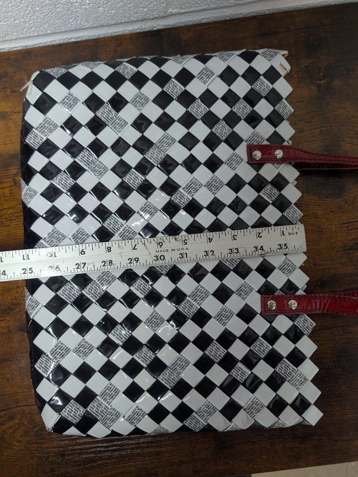 Nahui Ollin Candy Wrapper Purse Over The Shoulder Bag White & Black Eco-Chic