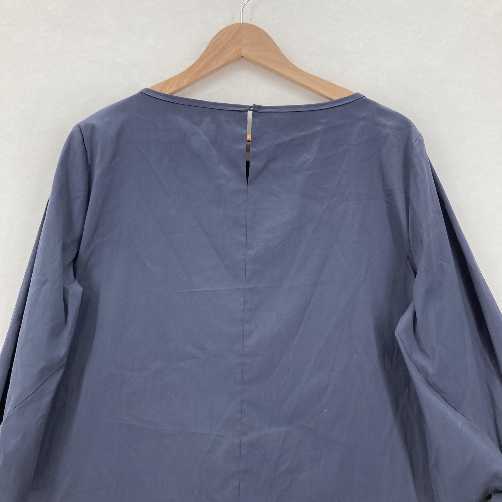 Lafayette 148 New York Dress Womens Large Blue Note Tie Cuff Shift Bow Sleeve