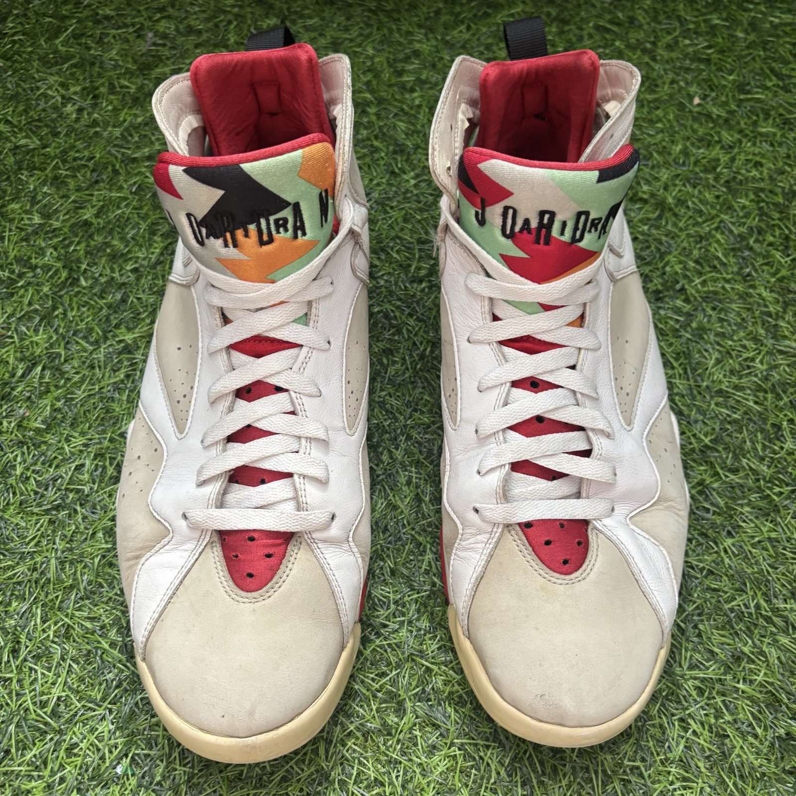 2015 Jordan Air Jordan 7 Retro Hare White Light Silver True Red 304775-125 Sz 13