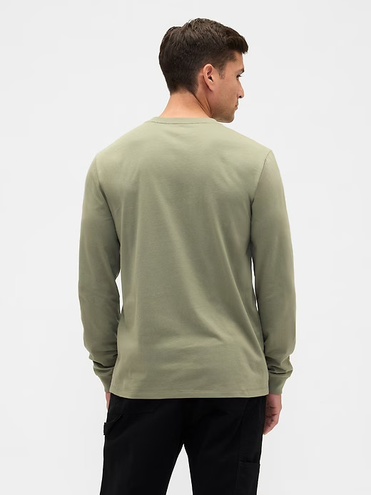 NWT GAP Everyday Soft Long-Sleeve T-Shirt Shirt 100% cotton Walden Green Men M