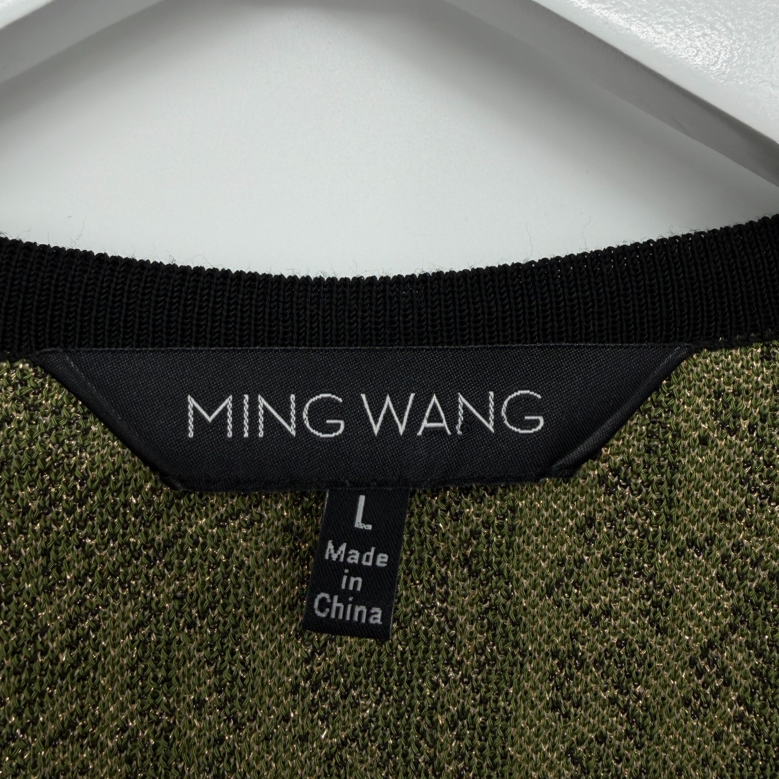 Ming Wang Cardigan Jacket Large 3/4 Sleeve Shoulder Pads Artsy Office Academia