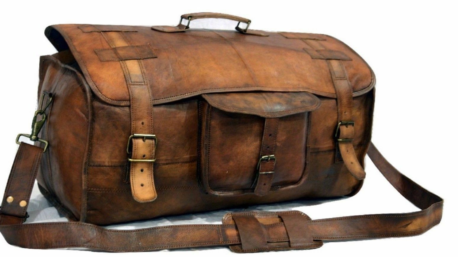 Distressed Leather Shoulder Strap Replacement for Handbags Laptop Briefcase