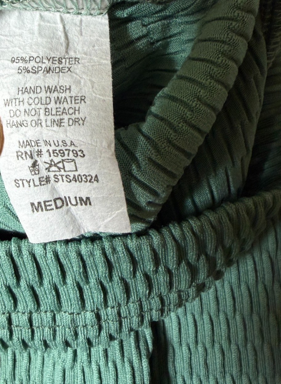 Stylive Teal Textured 2-Piece Boutique Lounge Set Top Pants Medium Made in USA