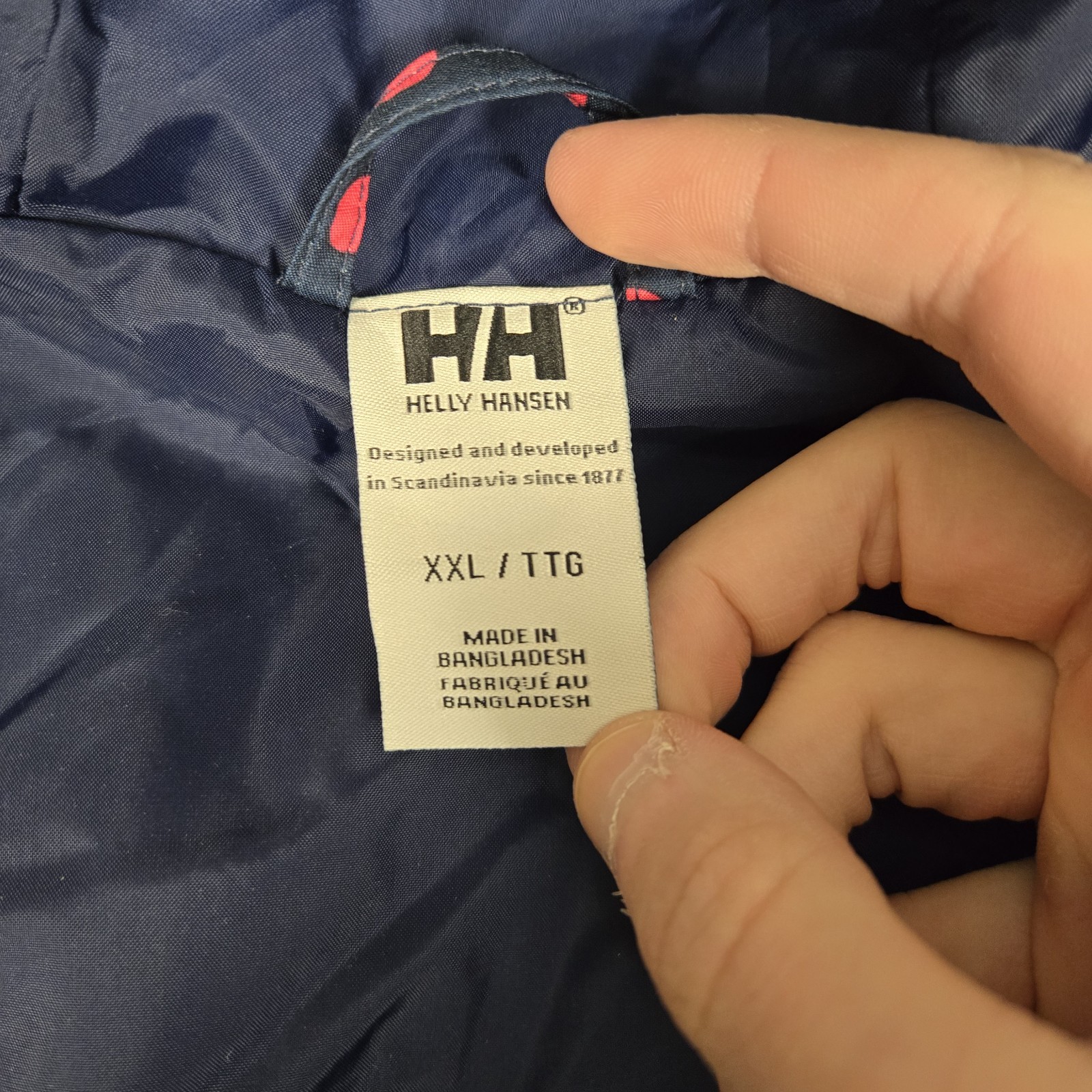 Helly Hansen Jacket Womens XL Bellevue Waterproof Navy Polka Dot Windbreaker NWT