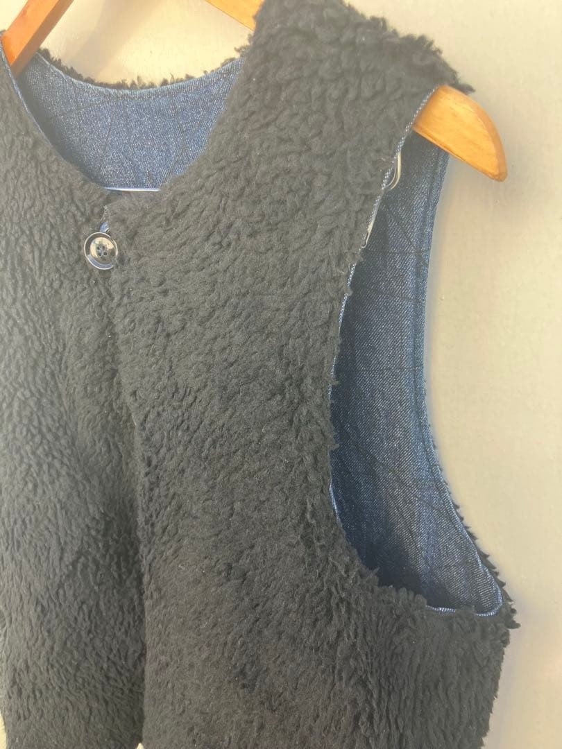 Engineered Garments Over Vest Denim Indigo Nautical Print Reversible M F/S