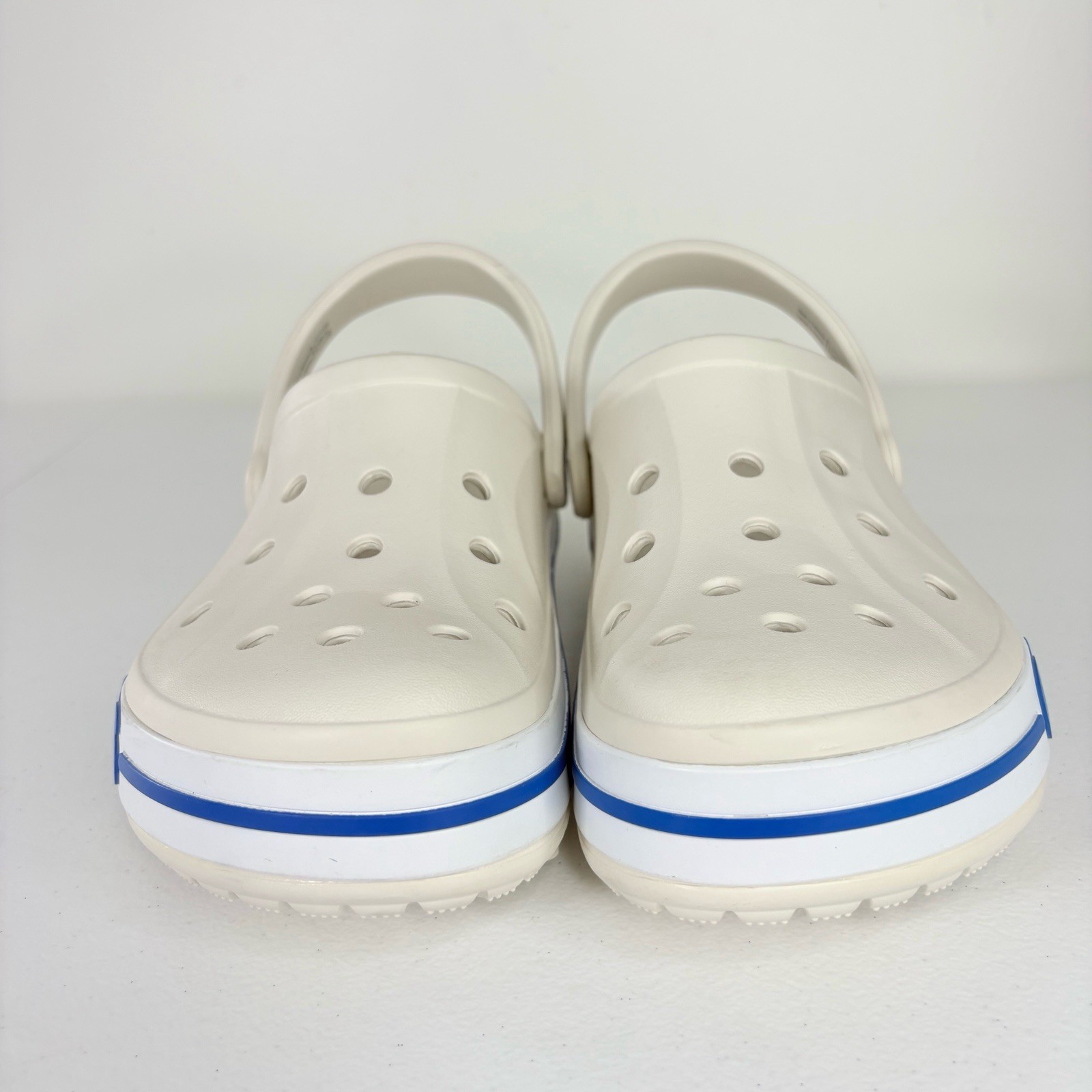 Crocs Bayaband Clogs M 9 W 11 White Blue Casual Comfort Orthopedic Resort