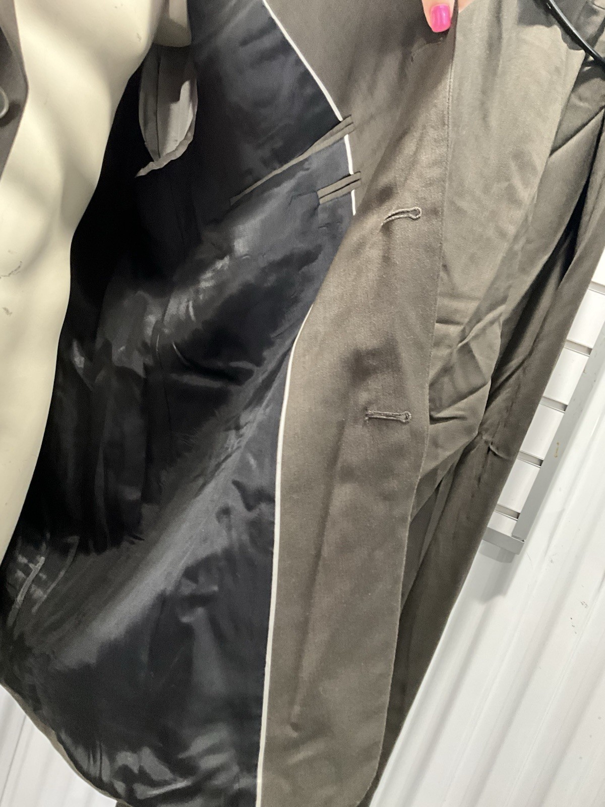 Concepts Claiborne Mens Two Piece WORSTED Wool Suit Pants & Jacket 52 48 L NEW