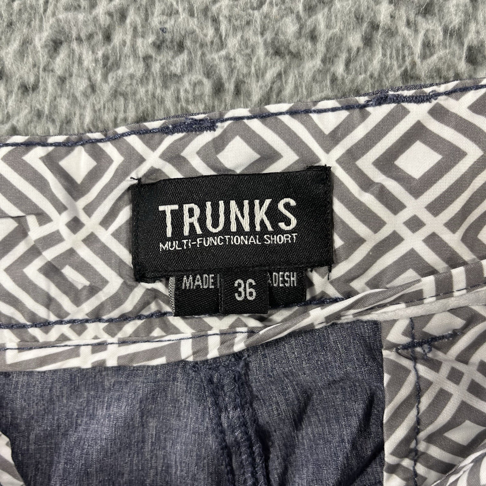 Trunks Multi Functional Bermuda Shorts Mens 36 Blue Pockets Stretch FITS 38×10