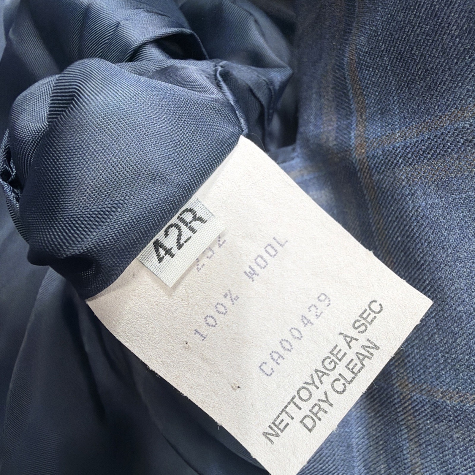 Peter Millar Sport Coat Blazer 42R Blue Plaid Windowpane Check Modern Formal Men