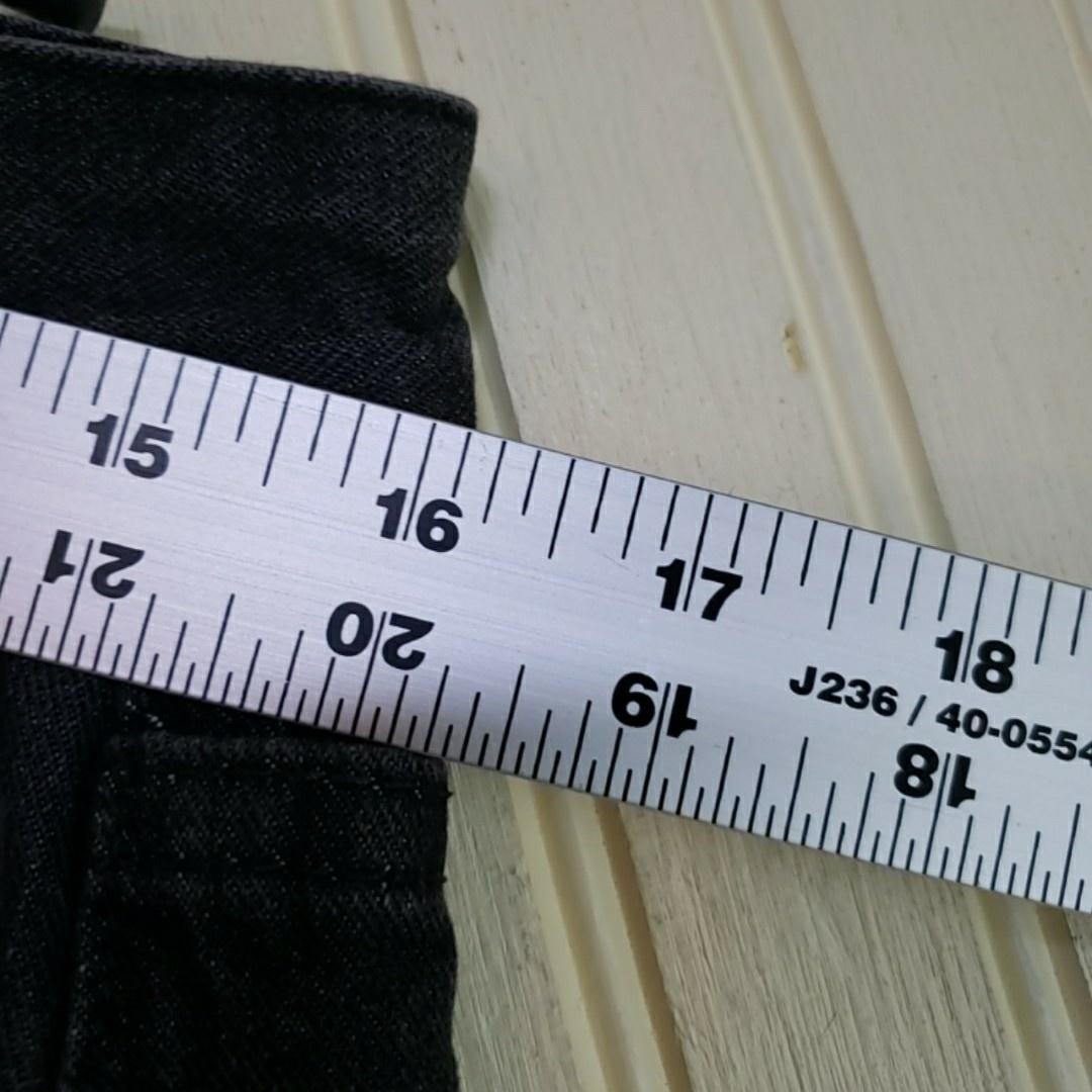 Blue Savvy Jeans Womens Juniors 9/29 Gray Dark Wash Relaxed Tapered Denim Pants