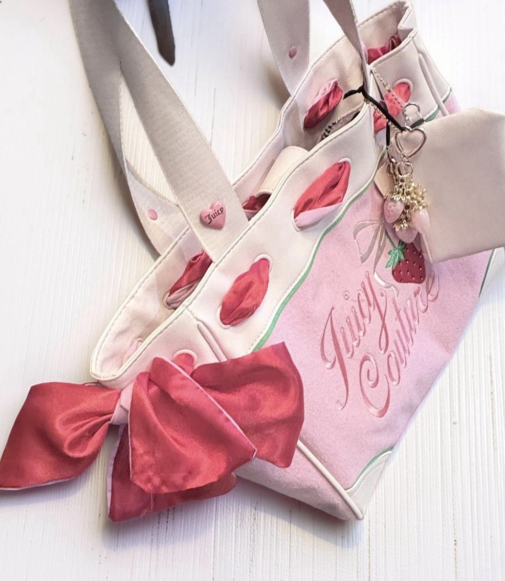 Juicy Couture Retro Strawberry Day Dreamer Customized Bow & Charm 1 Of A Kind