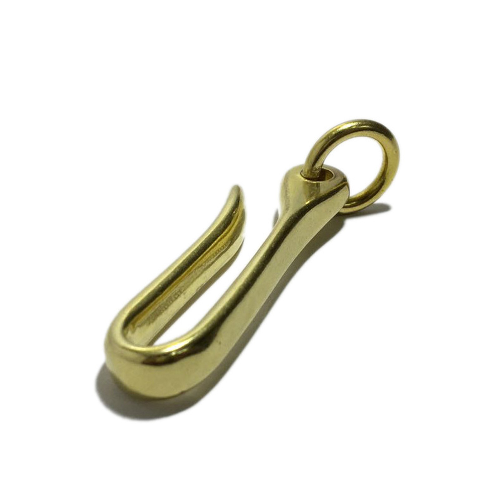 2 Size Retro Solid Brass KeyChain Key Ring Belt U Hook Wallet Chain Fish Hook C