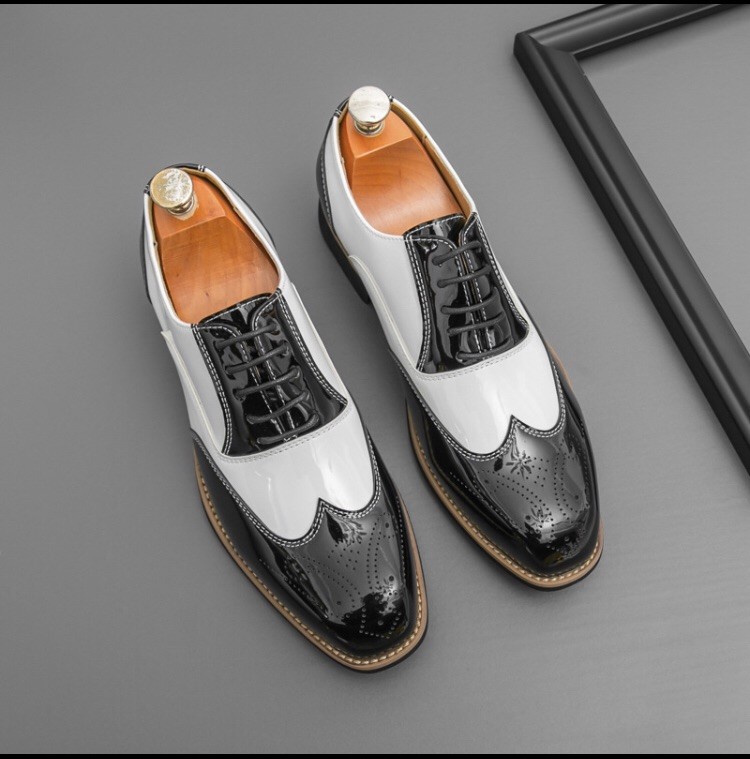 Men’s Brogue Dress Shoes Wingtip Oxford Lace Up Leather Shoes