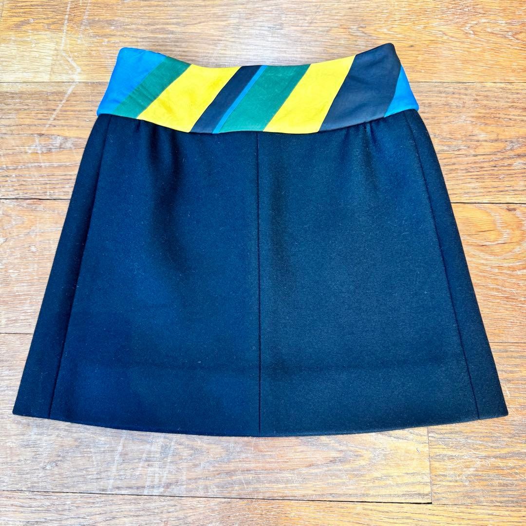 Louis Vuitton Skirt Size 34 Length 42cm Black Yellow Green Blue