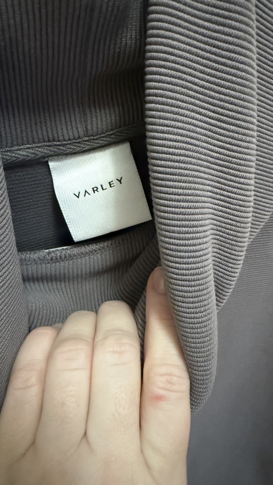 Varley Milton Sweat – Tarmac Longline Doublesoft Taupe Fleck Pullover