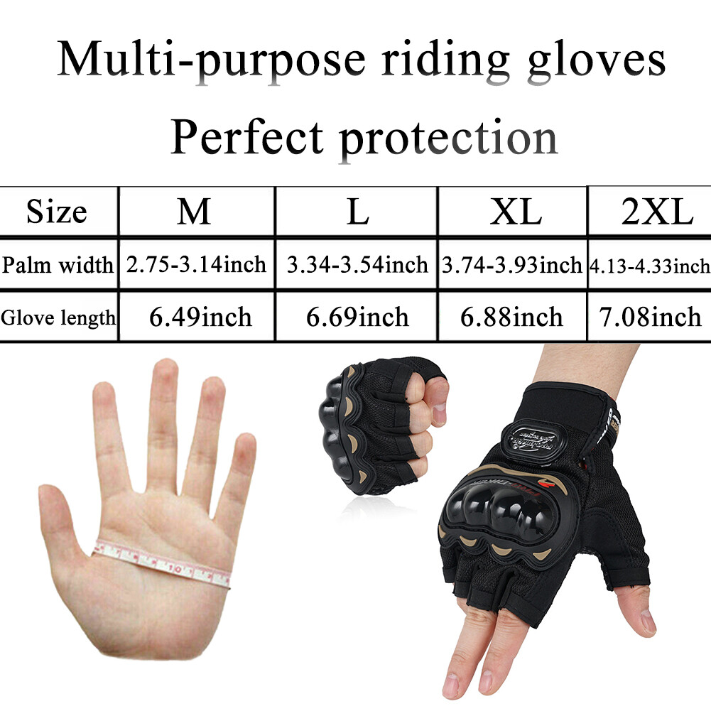 Outdoor Motorcycle Gloves Cycling Fingerless Full Finger Gel Pad Gloves for Men