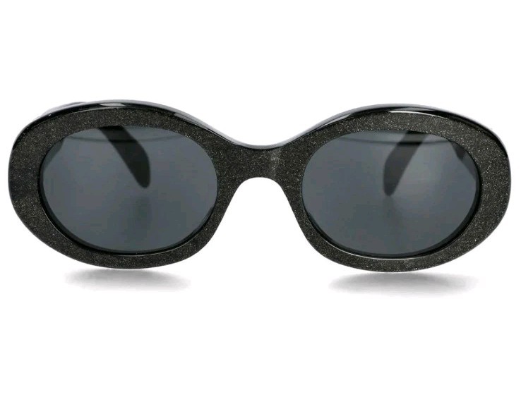 CELINE Triomphe Sunglasses Logo Detail Gold/Black Classic Glitter-Authentic